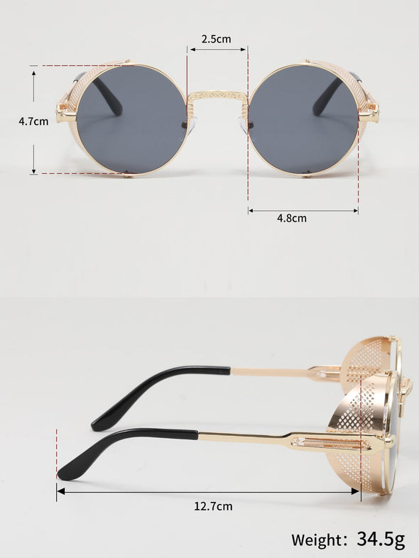 Men Round Frame Sunglasses