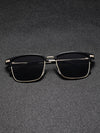 1pair Men Minimalist Sunglasses Beach Black Shades Make a Bold Statement With These Men's Punk Metal Glasses