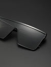 1pair Square Men Flat Top Shield Sunglasses For Outdoor