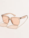 1pc Fashionable Women's Plastic Oversized Square Sunglasses, Suitable For Daily Wear, Vacation