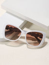 1pair Faux Pearl Decor Cat Eye Sunglasses Summer Beach Travel Accessory
