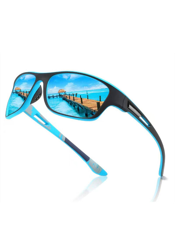 1pair Men Square Frame Fashionable Sunglasses For Outdoor Travel