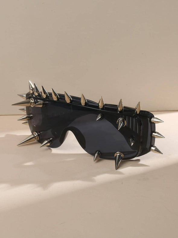 Men Spiked Decor One-piece Fashion Glasses For Party