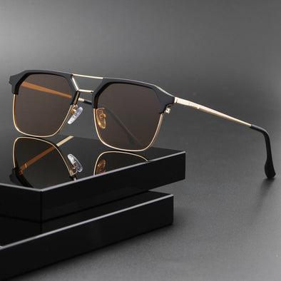 1pc Square Metallic Decor Pilot Style Fashion Sunglasses