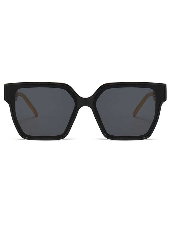 1pc Women's Plastic Frame Square Black Sunglasses Suitable For Daily Wear