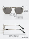 1pair Men's Gray Top Bar Metal Frame Stylish Fashion Sunglasses Suitable For Outdoor Sun Protection