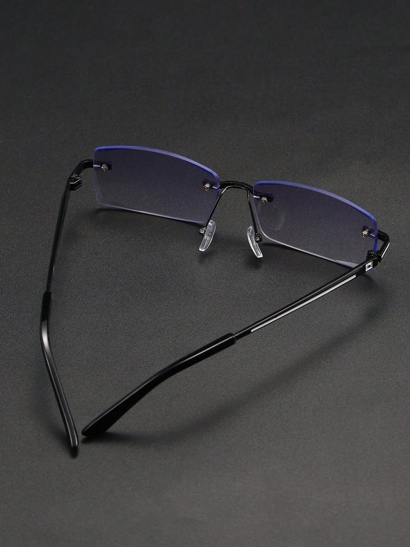 Men Frameless Cutting Border Anti-blue Light Glasses For computer Work And Daily Life