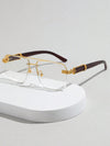 1pair Men Top Bar Casual Eyeglasses For Daily Decoration
