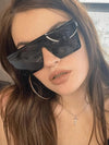 Fashionable oversized connected sunglasses women unisex sun protection sun glasses, outdoor glasses-The Perfect Travel Accessory for Women