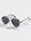 1pc Unisex Hollow Out Metallic Frame Retro Frog Mirror Sunglasses, Fashionable And Versatile Eyewear For Everyday, Travel And Outdoor Activities. Comes With Glasses Box.