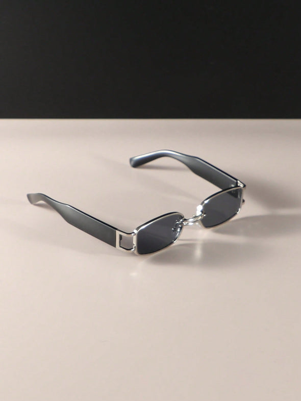 1pc/4pcs Men's Funky Narrow Square & Oval Sunglasses With Punk Style For Outdoor Activities, Touring, Festivals, Etc.