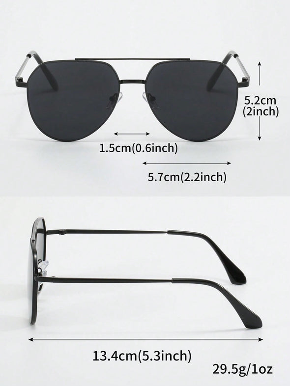 1pc Men's Metal Frame Oval-Shaped And Versatile Fashionable Sunglasses, Perfect For Outdoor Sun Protection