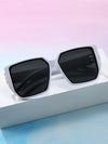 Vintage Square Oversized Thick Frame Plastic Sunglasses Unisex Fashion Classic Outdoor Travel Beach Vacation Uv Protection Eyewear
