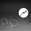Brewton Retro Titanium Rectangle Glasses Frame