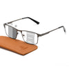 Fashion Business Metal Large Frame Anti-Blue Light Multifocal Photochromic Glasses