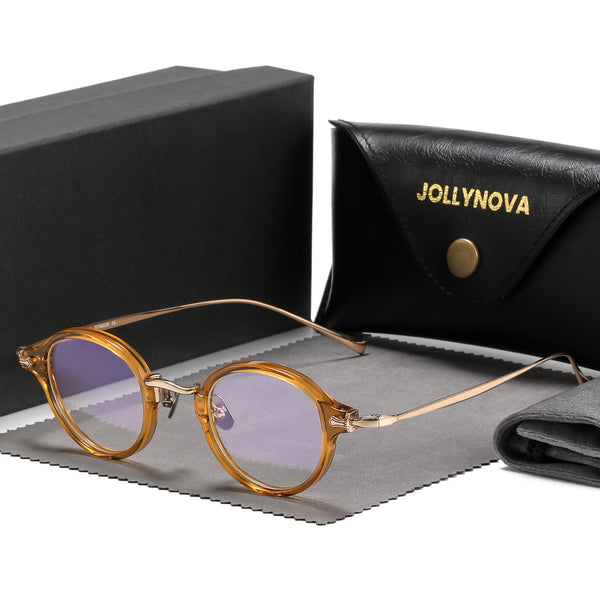 Jolly Frame Drew Round Titanium Glasses Frame – Jollynova