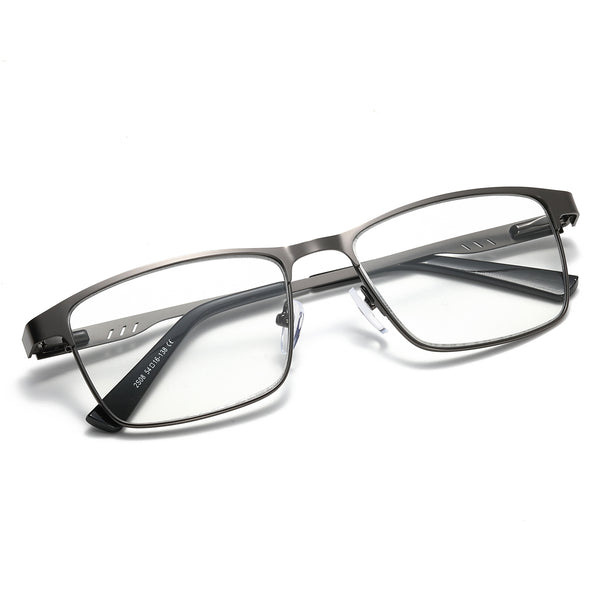 Fashion Business Metal Large Frame Anti-Blue Light Multifocal Photochromic Glasses
