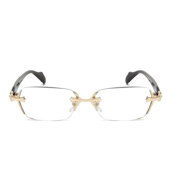 2023 New anti-blue light presbyopia glasses HD rimless glasses