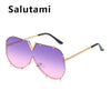 New Fashion One Piece Shield For Women Vintage Oversized Paw Sun Glasses