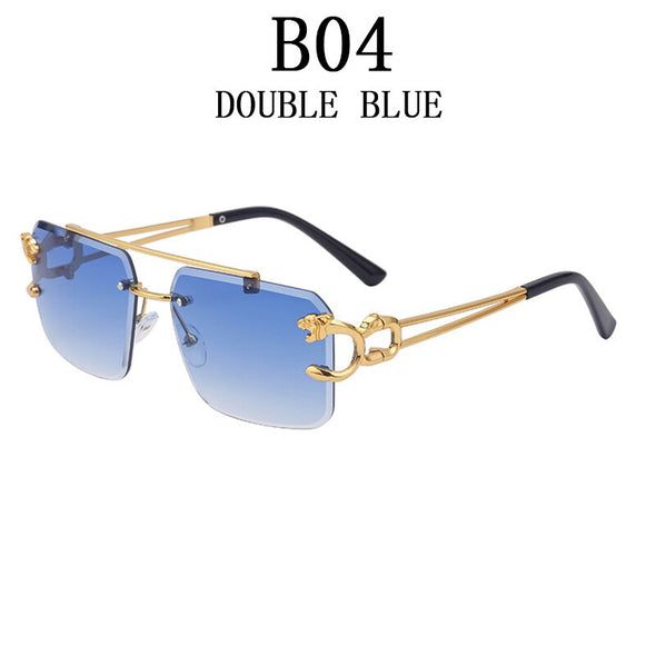 Wooden Sunglasses For Men Square Rimless Sunglasses Women Wood Grain Vintage Fashion Glasses Luxury Retro Gafas De Sol Sun