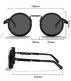 Gladys Retro Round Steampunk Double Beam ND Dimming Sunglasses