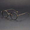 Violet Titanium Vintage Round Eyeglasses Frame