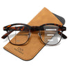 Anti-Blue Light Men's Retro Browline Progressive Multi-focus Reading Glasses
