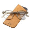 Anti-Blue Light Men's Retro Browline Progressive Multi-focus Reading Glasses