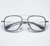 Nelly Business Square Titanium Double-bridge Glasses Frame