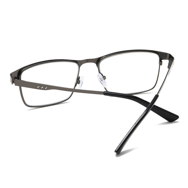 Fashion Business Metal Large Frame Anti-Blue Light Multifocal Photochromic Glasses