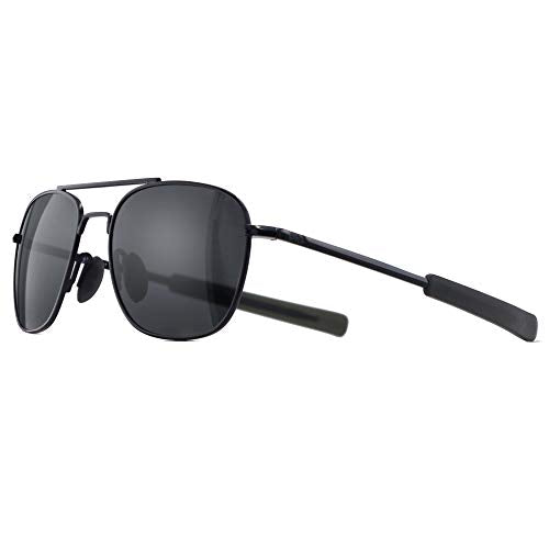 JOLLYNOVA Men's Military Style Polarized Pilot Aviator Sunglasses Bayonet Temples