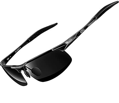 JOLLYNOVA Men's Fashion Driving Polarized Sunglasses for Men - Al-Mg metal Ultralight Frame