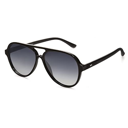 Jollynova Retro Polarized Aviator Sunglasses Womens Mens Classic Double Bridge Sun Glasses SJ2201
