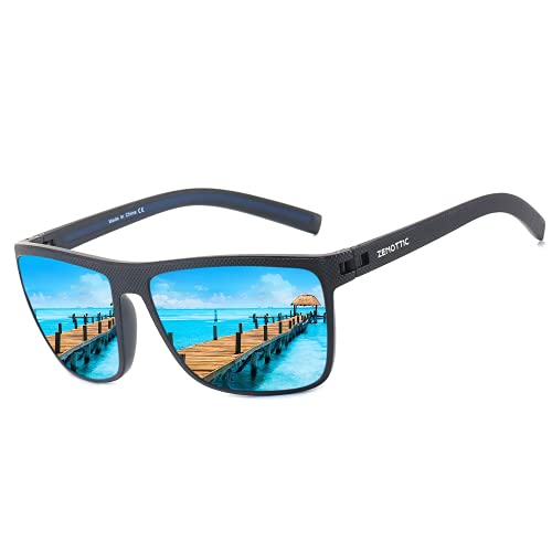 JOLLYNOVA Polarized Sunglasses for Men Lightweight TR90 Frame UV400 Protection Square Sun Glasses