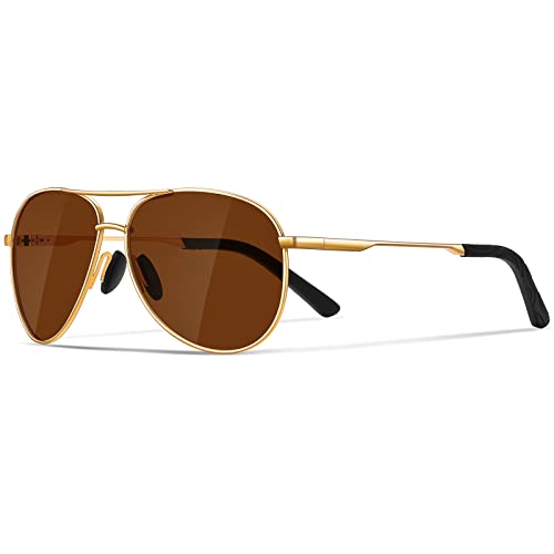 JOLLYNOVA Aviator Sunglasses for Men Polarized - Classic Oversized Shades Metal Mirror UV400 Protection Sport Sun Glasses