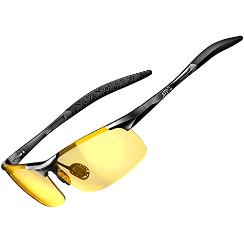 JOLLYNOVA Men's Fashion Driving Polarized Sunglasses for Men - Al-Mg metal Ultralight Frame