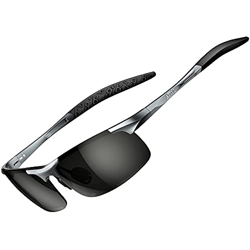 JOLLYNOVA Men's Fashion Driving Polarized Sunglasses for Men - Al-Mg metal Ultralight Frame