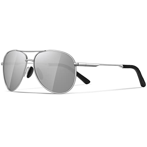 JOLLYNOVA Aviator Sunglasses for Men Polarized - Classic Oversized Shades Metal Mirror UV400 Protection Sport Sun Glasses