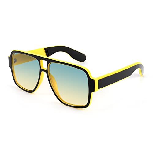 Karsaer Vintage 70s Style Aviator Sunglasses for Men Women Double