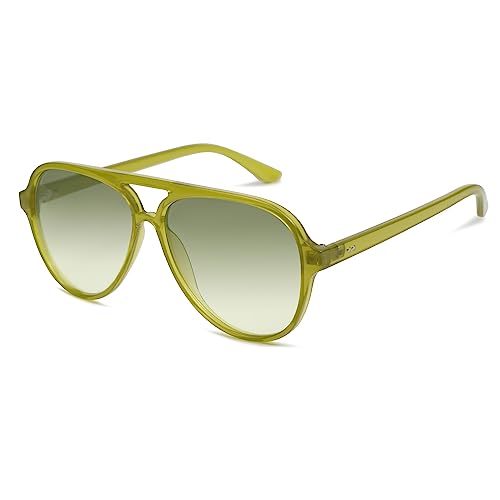 Jollynova Retro Polarized Aviator Sunglasses Womens Mens Classic Double Bridge Sun Glasses SJ2201