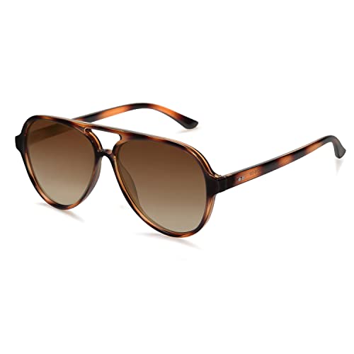 Jollynova Retro Polarized Aviator Sunglasses Womens Mens Classic Double Bridge Sun Glasses SJ2201