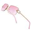 JOLLYNOVA Vintage Rectangle Sunglasses for Women,Trendy Rimless 90s UV400 Womens Y2K Shades SJ1178