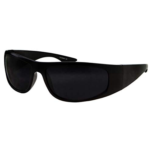 Super Dark Lens Black Sunglasses, Biker Style Rider