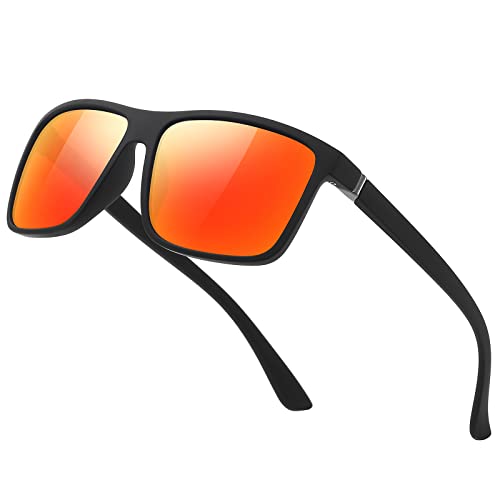 JOLLYNOVA Sunglasses Men Polarized Sunglasses for Mens and Womens,Black Retro Sun Glasses Driving Fishing UV400 Protection