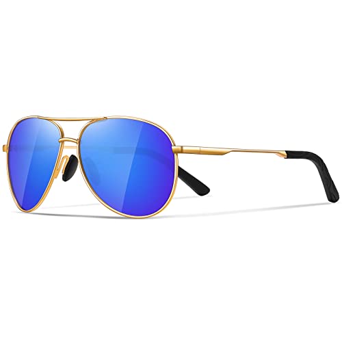 JOLLYNOVA Aviator Sunglasses for Men Polarized - Classic Oversized Shades Metal Mirror UV400 Protection Sport Sun Glasses
