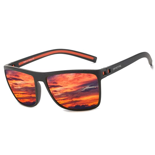 JOLLYNOVA Polarized Sunglasses for Men Lightweight TR90 Frame UV400 Protection Square Sun Glasses