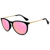 WOWSUN Polarized Sunglasses for Women Vintage Retro Round Mirrored Lens
