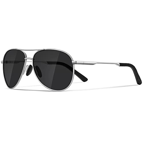 JOLLYNOVA Aviator Sunglasses for Men Polarized - Classic Oversized Shades Metal Mirror UV400 Protection Sport Sun Glasses