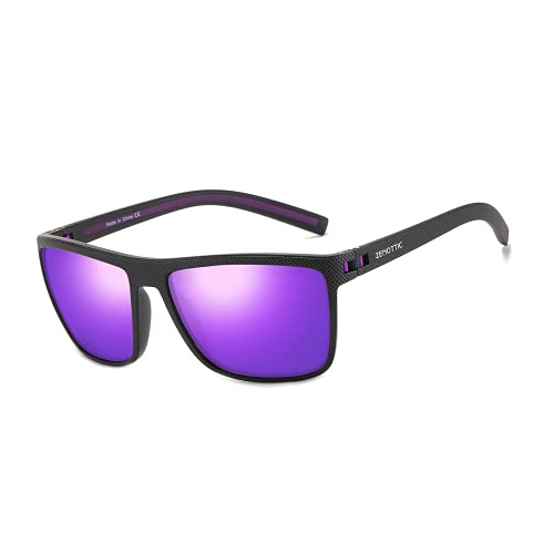 JOLLYNOVA Polarized Sunglasses for Men Lightweight TR90 Frame UV400 Protection Square Sun Glasses