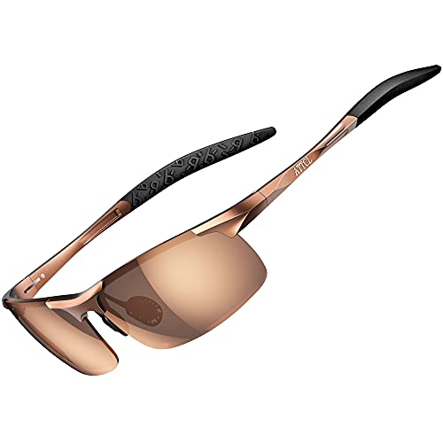 JOLLYNOVA Men's Fashion Driving Polarized Sunglasses for Men - Al-Mg metal Ultralight Frame